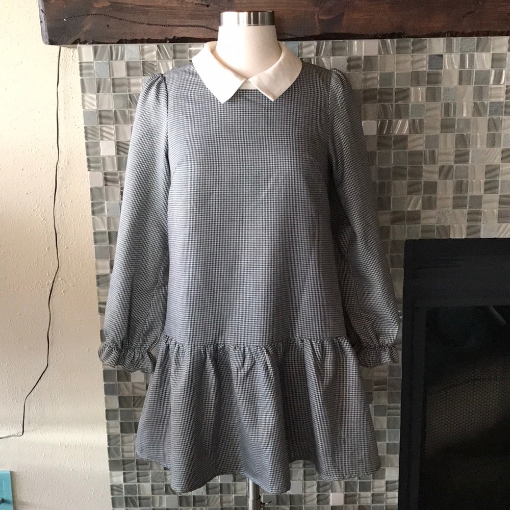 Evelyn schoolgirl low waist collar mini dress S